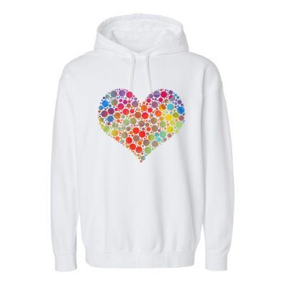 Multicolor Colourful Polka Dot Heart International Dot Day Cute Gift Garment-Dyed Fleece Hoodie