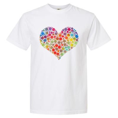 Multicolor Colourful Polka Dot Heart International Dot Day Cute Gift Garment-Dyed Heavyweight T-Shirt