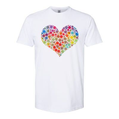 Multicolor Colourful Polka Dot Heart International Dot Day Cute Gift Softstyle CVC T-Shirt