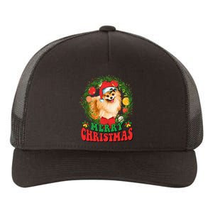 Merry Christmas Pomeranian Santa Dog Lover Xmas  Yupoong Adult 5-Panel Trucker Hat