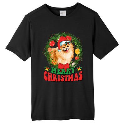 Merry Christmas Pomeranian Santa Dog Lover Xmas  Tall Fusion ChromaSoft Performance T-Shirt