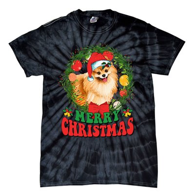 Merry Christmas Pomeranian Santa Dog Lover Xmas  Tie-Dye T-Shirt