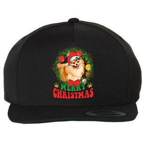 Merry Christmas Pomeranian Santa Dog Lover Xmas  Wool Snapback Cap