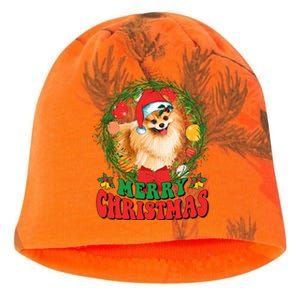 Merry Christmas Pomeranian Santa Dog Lover Xmas  Kati - Camo Knit Beanie