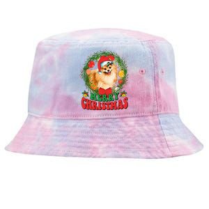 Merry Christmas Pomeranian Santa Dog Lover Xmas  Tie-Dyed Bucket Hat