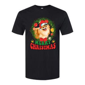 Merry Christmas Pomeranian Santa Dog Lover Xmas  Softstyle CVC T-Shirt