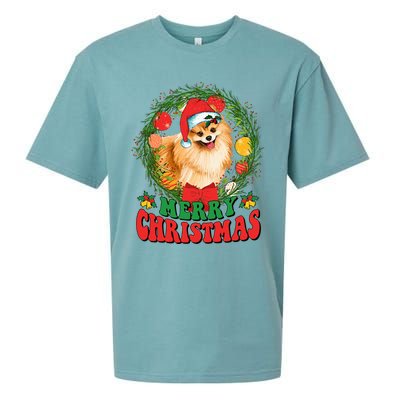 Merry Christmas Pomeranian Santa Dog Lover Xmas  Sueded Cloud Jersey T-Shirt