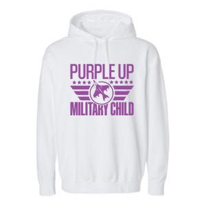 Military Child Purple Up Garment-Dyed Fleece Hoodie