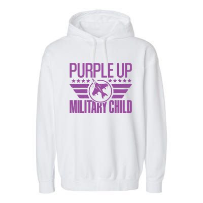 Military Child Purple Up Garment-Dyed Fleece Hoodie