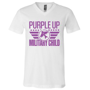 Military Child Purple Up V-Neck T-Shirt