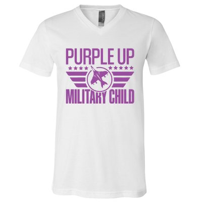 Military Child Purple Up V-Neck T-Shirt