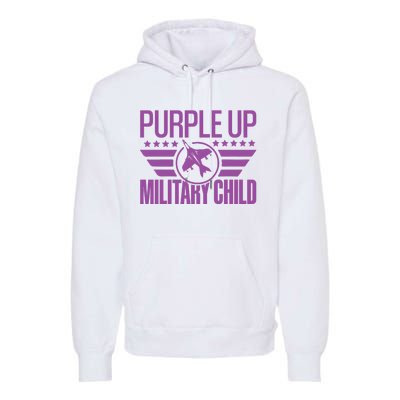 Military Child Purple Up Premium Hoodie