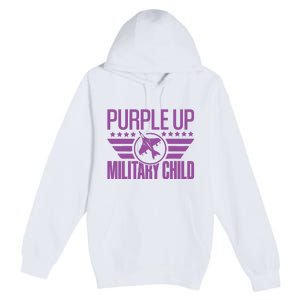 Military Child Purple Up Premium Pullover Hoodie