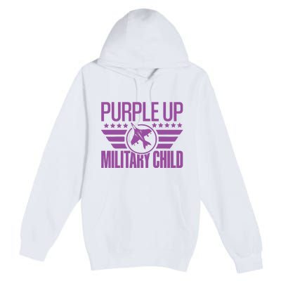 Military Child Purple Up Premium Pullover Hoodie