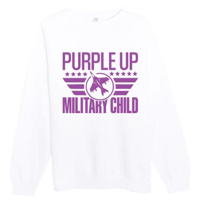 Military Child Purple Up Premium Crewneck Sweatshirt