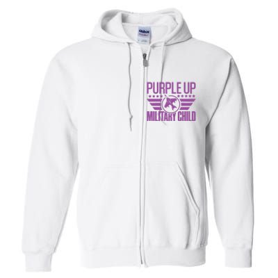 Military Child Purple Up Full Zip Hoodie