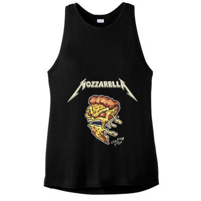 Mozzarella Creeping Pizza Foodie Chef Baker Cook Heavy Ladies PosiCharge Tri-Blend Wicking Tank