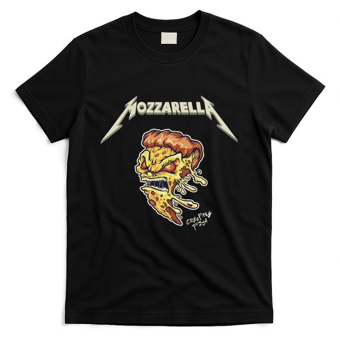 Mozzarella Creeping Pizza Foodie Chef Baker Cook Heavy T-Shirt
