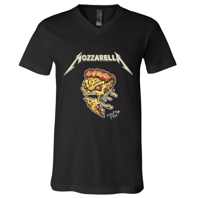Mozzarella Creeping Pizza Foodie Chef Baker Cook Heavy V-Neck T-Shirt
