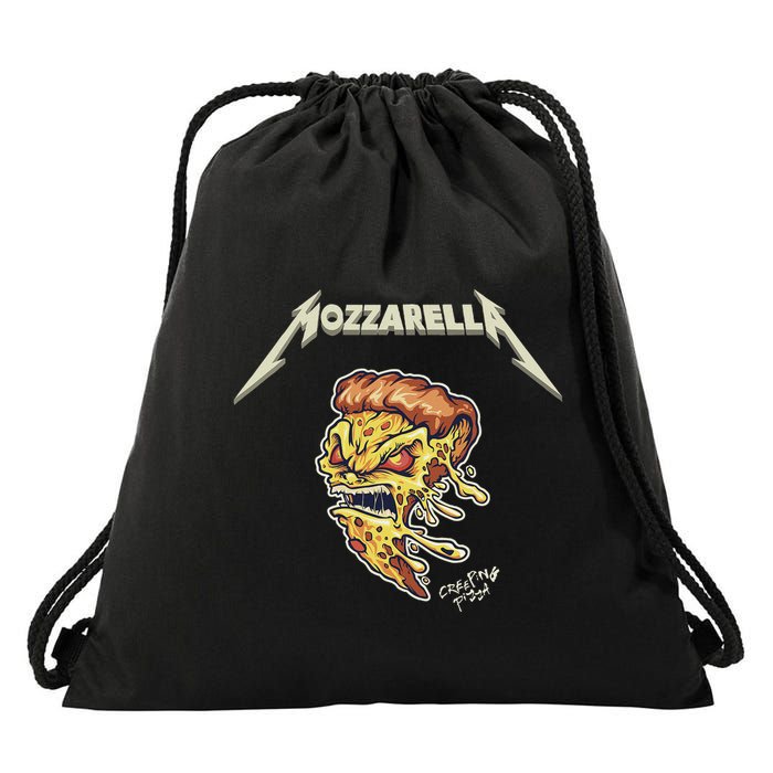 Mozzarella Creeping Pizza Foodie Chef Baker Cook Heavy Drawstring Bag