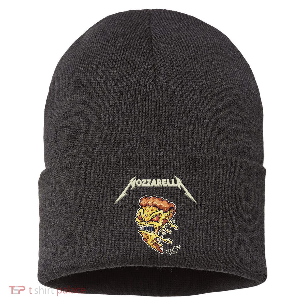 Mozzarella Creeping Pizza Foodie Chef Baker Cook Heavy Sustainable Knit Beanie