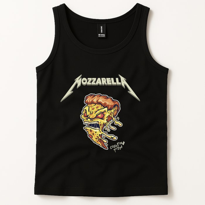 Mozzarella Creeping Pizza Foodie Chef Baker Cook Heavy Tank Top