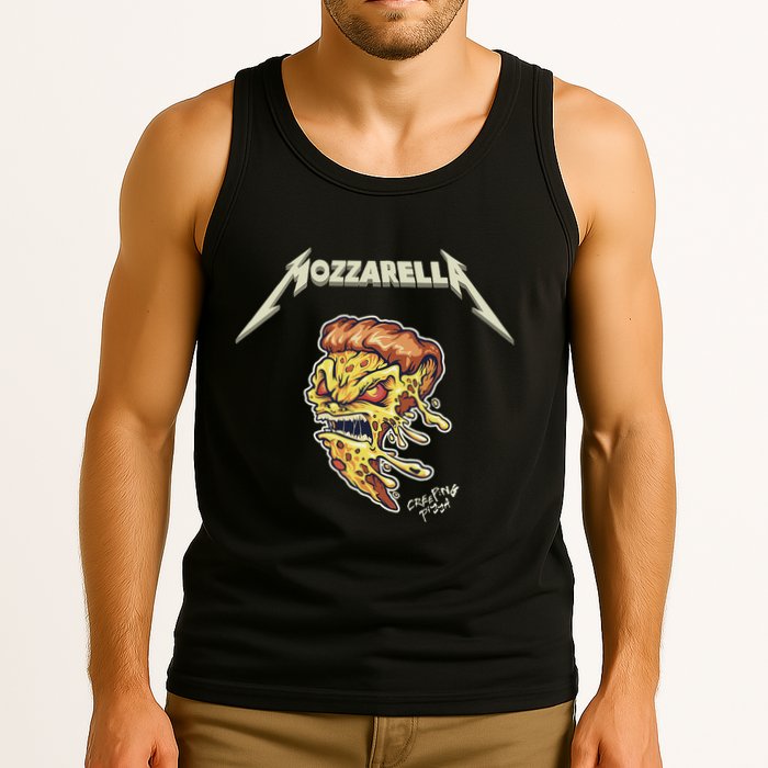 Mozzarella Creeping Pizza Foodie Chef Baker Cook Heavy Tank Top