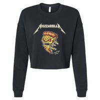 Mozzarella Creeping Pizza Foodie Chef Baker Cook Heavy Cropped Pullover Crew