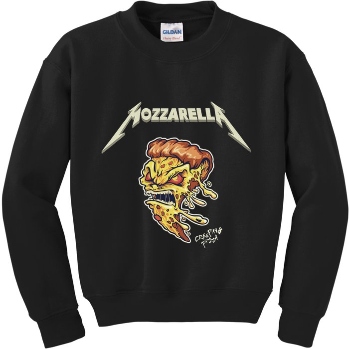 Mozzarella Creeping Pizza Foodie Chef Baker Cook Heavy Kids Sweatshirt