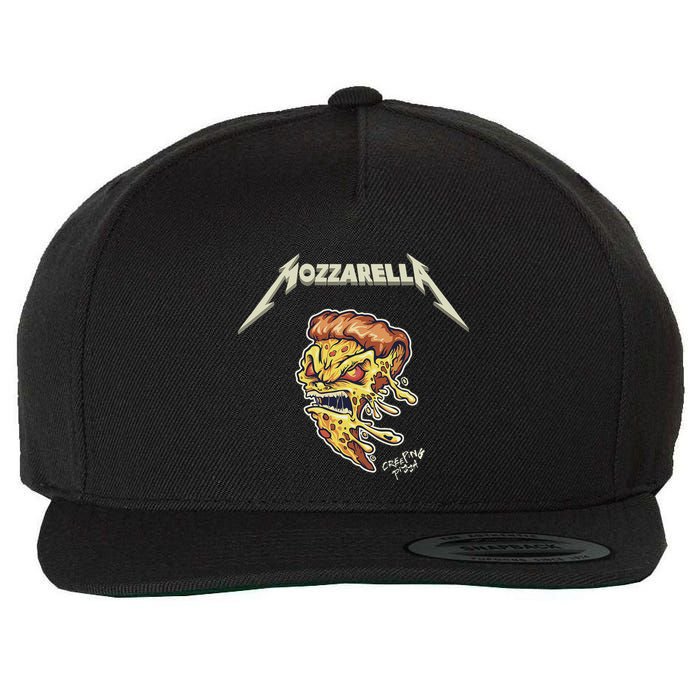 Mozzarella Creeping Pizza Foodie Chef Baker Cook Heavy Wool Snapback Cap