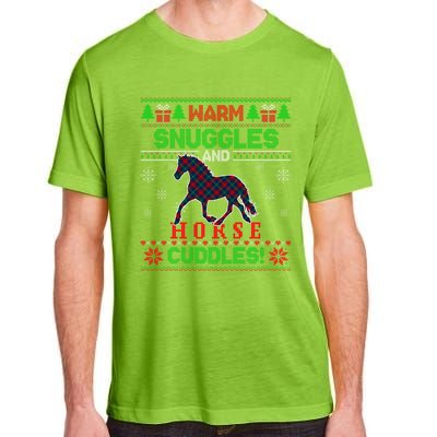 Merry Christmas Pajama Ugly Sweater Horse Plaid Outfit Xmas Funny Gift Adult ChromaSoft Performance T-Shirt