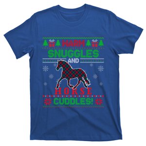 Merry Christmas Pajama Ugly Sweater Horse Plaid Outfit Xmas Funny Gift T-Shirt