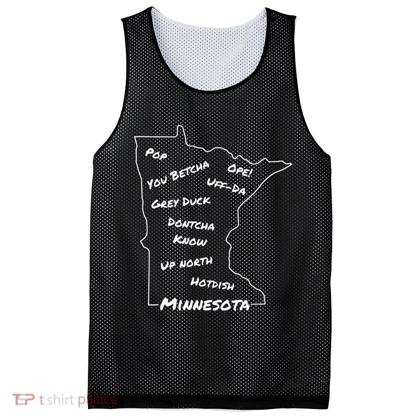Minnesota Common Phrase Funny Midwestern Design Mesh Reversible Basketball Jersey Tank