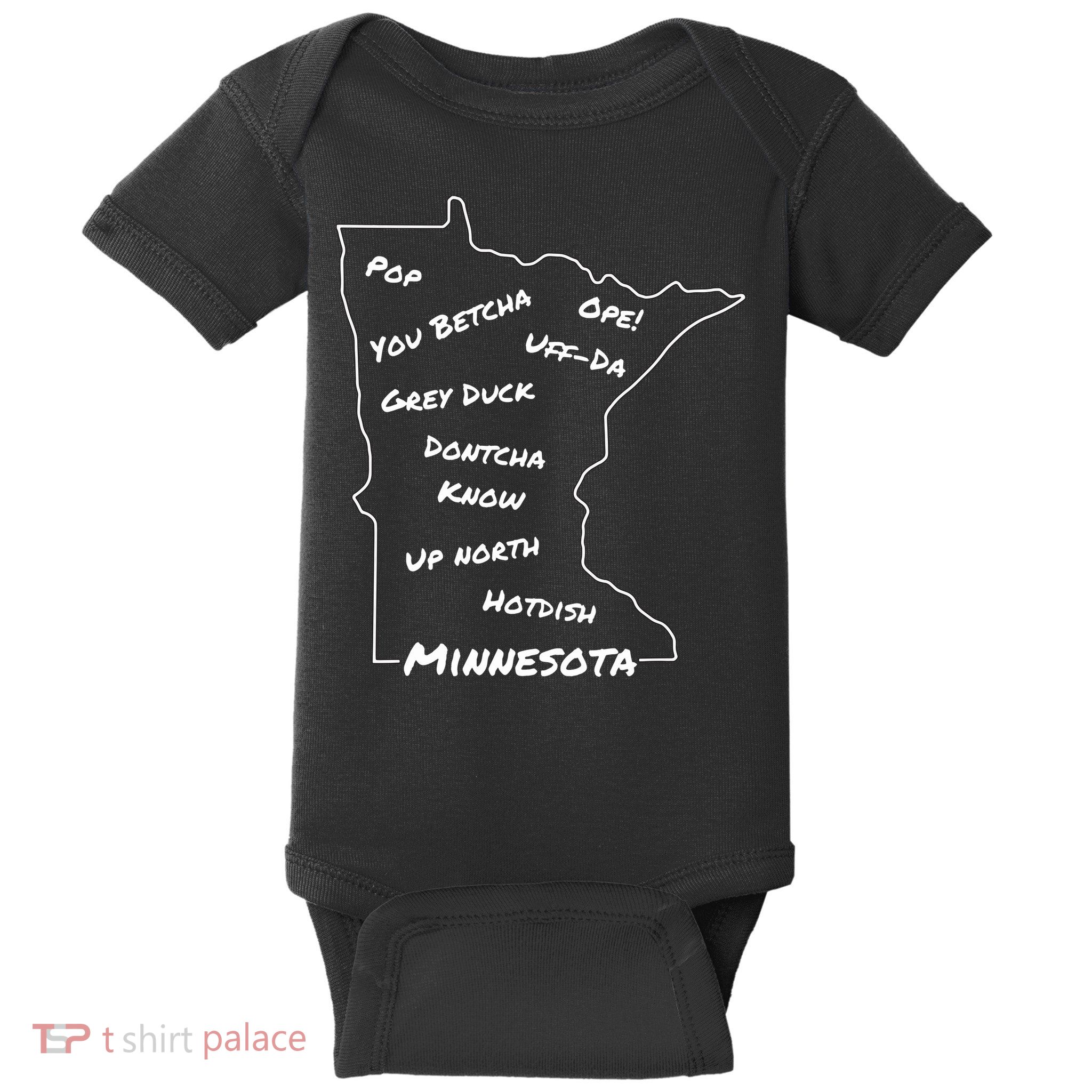Minnesota Common Phrase Funny Midwestern Design Baby Bodysuit