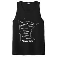 Minnesota Common Phrase Funny Midwestern Design PosiCharge Competitor Tank