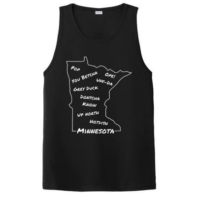 Minnesota Common Phrase Funny Midwestern Design PosiCharge Competitor Tank