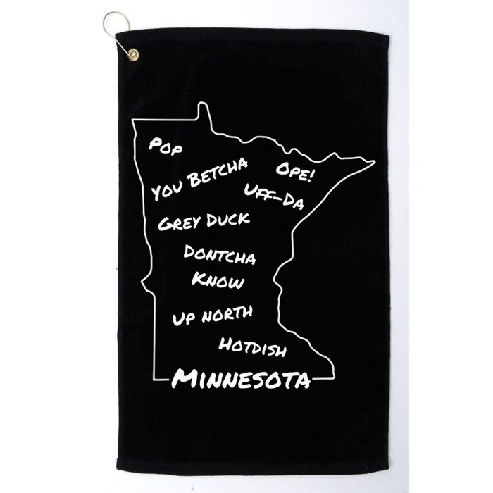 Minnesota Common Phrase Funny Midwestern Design Golf Towel