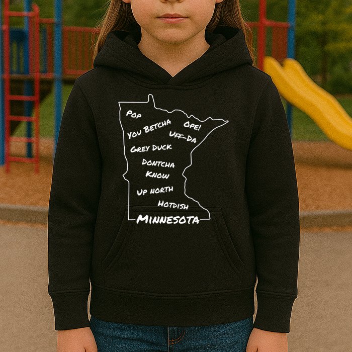 Minnesota Common Phrase Funny Midwestern Design Kids Hoodie