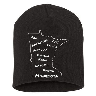 Minnesota Common Phrase Funny Midwestern Design Short Acrylic Beanie