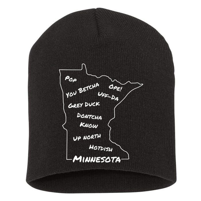 Minnesota Common Phrase Funny Midwestern Design Short Acrylic Beanie
