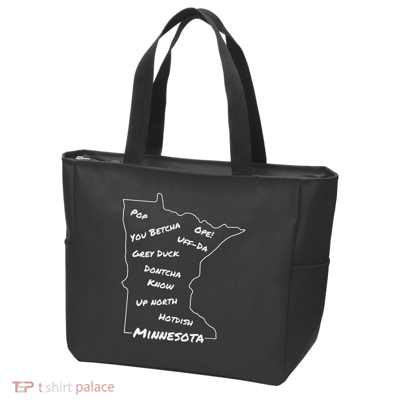 Minnesota Common Phrase Funny Midwestern Design Zip Tote Bag