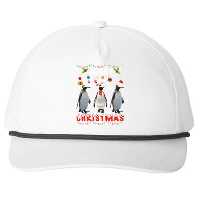 Merry Christmas Penguin Xmas Funny Animals Pajama Funny Gift Snapback Five-Panel Rope Hat