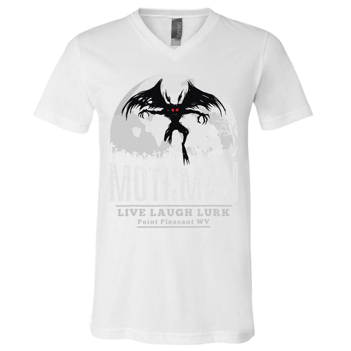 Mothman Cryptid Point Pleasant cryptozoology Halloween V-Neck T-Shirt