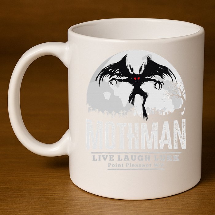 Mothman Cryptid Point Pleasant cryptozoology Halloween 11oz C Handle Ceramic Mug