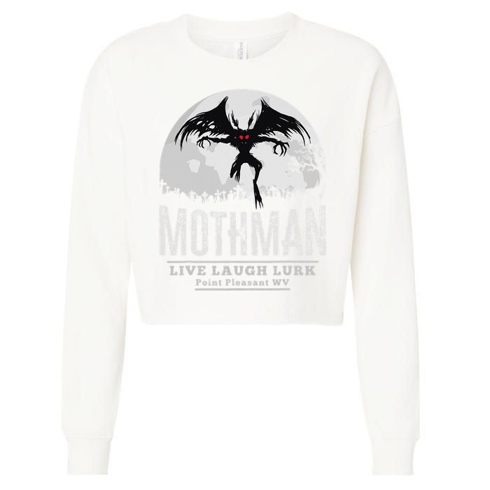 Mothman Cryptid Point Pleasant cryptozoology Halloween Cropped Pullover Crew