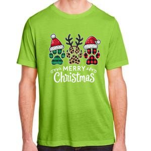 Merry Christmas Paws Holiday Season Winter Vibes Christmas Gift Adult ChromaSoft Performance T-Shirt