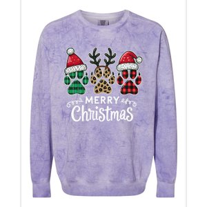 Merry Christmas Paws Holiday Season Winter Vibes Christmas Gift Colorblast Crewneck Sweatshirt