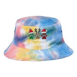 Merry Christmas Paws Holiday Season Winter Vibes Christmas Gift Tie Dye Newport Bucket Hat