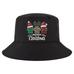 Merry Christmas Paws Holiday Season Winter Vibes Christmas Gift Cool Comfort Performance Bucket Hat