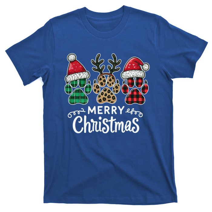 Merry Christmas Paws Holiday Season Winter Vibes Christmas Gift T-Shirt